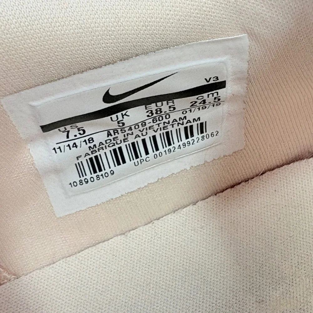 Nike Air Force 1 Sage Low Womens Size 7.5 Pink Athletic Lifestyle Shoes Sneakers